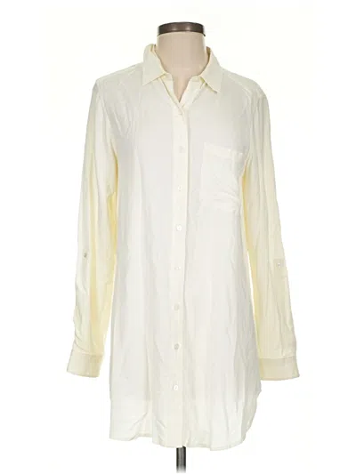 Pre-owned Intro Long Sleeve Button Down Shirt In Ivory