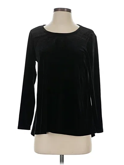 Pre-owned Intro Long Sleeve Top Black Boatneck Tops