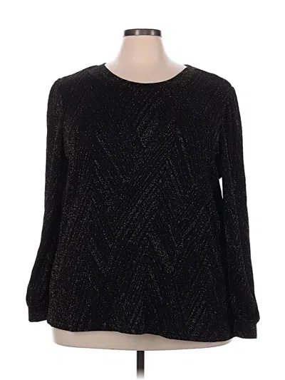 Pre-owned Intro Long Sleeve Top Black Crew Neck Tops