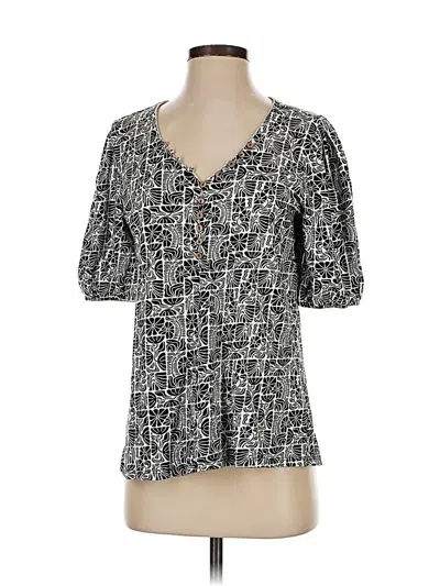 Pre-owned Intro Short Sleeve Blouse In Gray