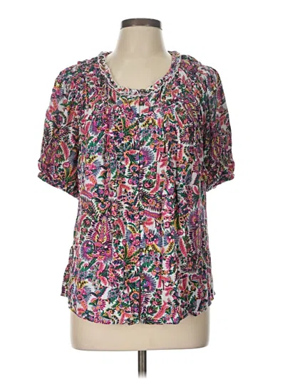 Pre-owned Intro Short Sleeve Blouse In Pink