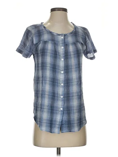 Pre-owned Intro Short Sleeve Henley Shirt In Blue