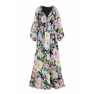 Introvertie Vienna Women's Alegria Kaftan Maxi Dress - Secret Garden In Multi