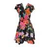 Introvertie Vienna Women's Black Alice Silk Wrap Dress Mini - Paradise Lost In Black