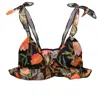 Introvertie Vienna Women's Black Charmed Silk Bralette In Black