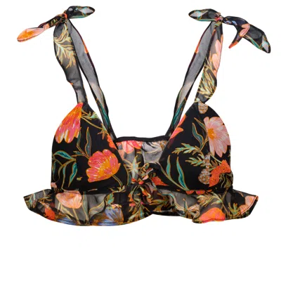 Introvertie Vienna Women's Black Charmed Silk Bralette