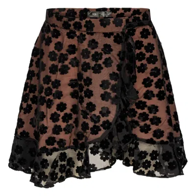 Introvertie Vienna Women's Black / Neutrals Over It Viscose Wrap Skirt Mini - Black/nude