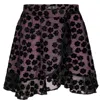 Introvertie Vienna Women's Black / Pink / Purple Over It Viscose Wrap Skirt Mini - Black/lilac In Black