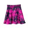 Introvertie Vienna Women's Black / Pink / Purple Helena A-line Silk Skirt Mini In Black/pink/purple