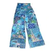 Introvertie Vienna Women's Blue Johnny Silk Palazzo Pants - Azure In Blue