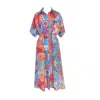 Introvertie Vienna Women's Blue / Pink / Purple Santorini Oversized Silk Shirt Dress In Blue/pink/purple