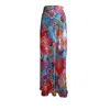 Introvertie Vienna Women's Blue / White Oia Bias Cut Silk Maxi Skirt - Pink Petal Patchwork In Blue/white