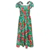 Introvertie Vienna Women's Green Girl Got Pockets Tiered Cotton Maxi Dress In Green
