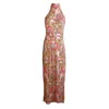 Introvertie Vienna Women's High-neck Stretch Jersey Nolita Maxi Dress - Watermelon