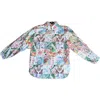 Introvertie Vienna Women's June Silk Cotton Lurex Blouse - Azulejo White In White