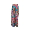 Introvertie Vienna Women's Pink / Purple Johnny Silk Palazzo Pants - Mosaic Multi In Pink/purple