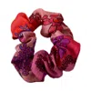 Introvertie Vienna Women's Pink / Purple Silk Linen Scrunchie Pink Bloom In Pink/purple