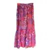 Introvertie Vienna Women's Pink / Purple Sorrento Flowy Silk Linen Maxi Skirt - Pink Bloom In Pink/purple