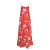 Introvertie Vienna Women's Red Madeira Viscose Lurex A-line Maxi Dress - Carmen In Red