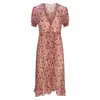 Introvertie Vienna Women's Red Vienna Paisley Silk Wrap Dress Maxi In Red