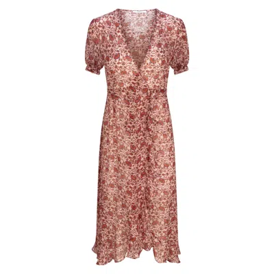Introvertie Vienna Women's Red Vienna Paisley Silk Wrap Dress Maxi