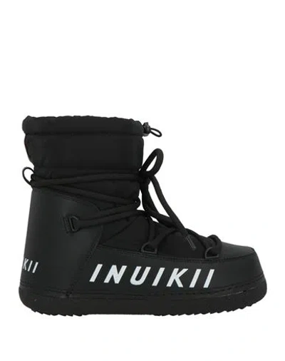 Inuikii Woman Ankle Boots Black Size 9 Textile Fibers In Multi