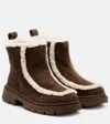 Inuikii Biker Suede Ankle Boots In Brown