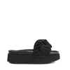 Inuikii Black Platform Slipper With Fabric In Black