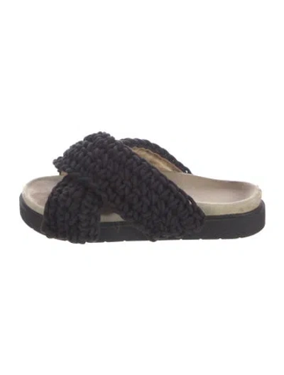 Pre-owned Inuikii Braided Accents Slides In Black