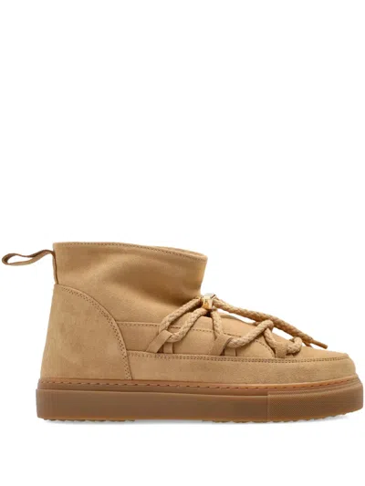 Inuikii Braided-lace Suede Boots In Neutral