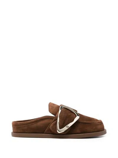 Inuikii Buckle Soft Mules In Brown