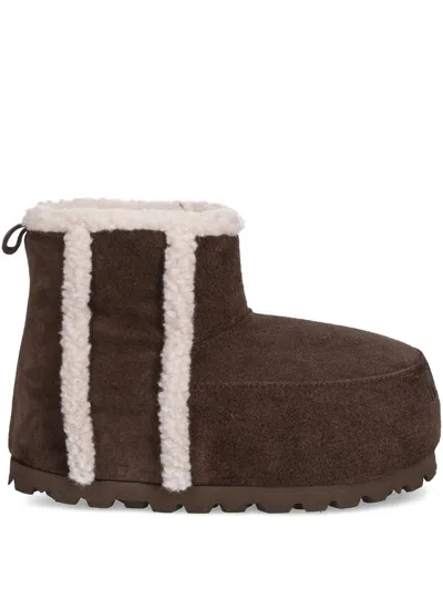 Inuikii Chunky Fleece-lining Panelled Boots In Brown