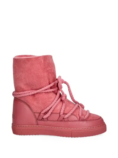 Inuikii Classic Lace-up Suede Boots In Pink