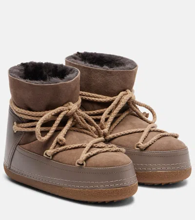 Inuikii Classic Leather And Suede Snow Boots In Gray