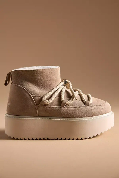 Inuikii Shearling-lining Suede Platform Boots In Brown