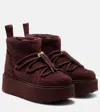 Inuikii Classic Low Suede Platform Snow Boots In Burgundy