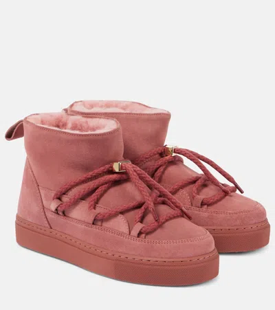 Inuikii Classic Low Suede Snow Boots In Dusty Rose