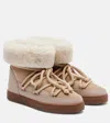 Inuikii Classic Shearling-trimmed Suede Snow Boots In Neutral