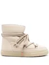 Inuikii Sneaker Full Leather Wedge Off-white Boots In Neutrals