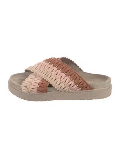 Pre-owned Inuikii Colorblock Pattern Slides In Brown