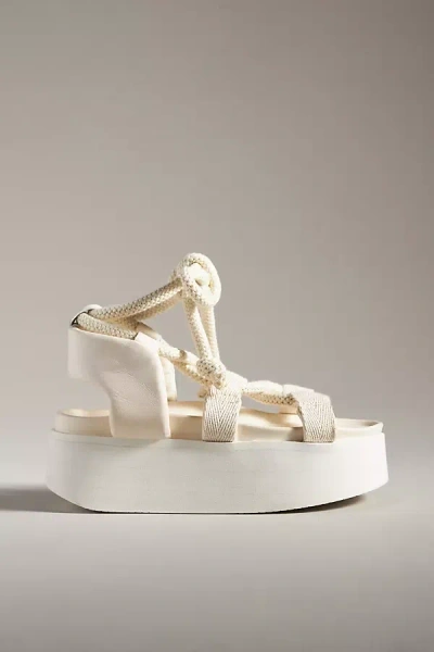 Inuikii Cord Artemis Lace-up Sandals In White