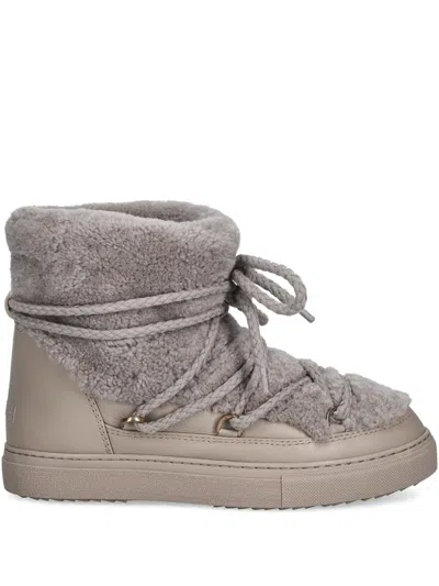 Inuikii Curly Lace-up Boots In Gray