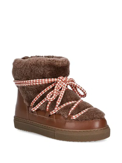 Inuikii Curly Lace-up Fur-panel Boots In Multi