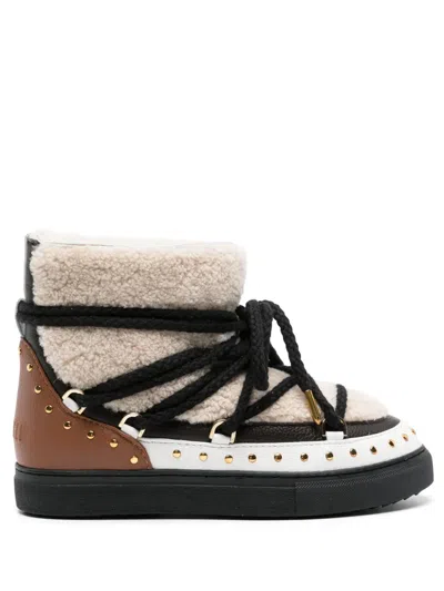Inuikii Woman Ankle Boots Ivory Size 6 Shearling In Multi