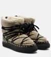 Inuikii Curly Rock Studded Shearling Snow Boots In Nude