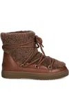 Inuikii Curly Shearling Round-toe Lace-up Boots In Brown