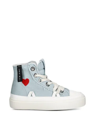 Inuikii Distressed Heart Sneakers In Blue