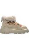 Inuikii Endurance Trekking Shearling-trimmed Platform Boots In Neutral