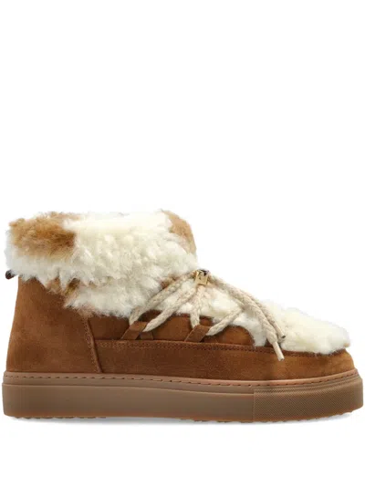 Inuikii Fur Lace-up Trainers In Brown