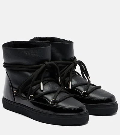 Inuikii Gloss Leather Snow Boots In Black